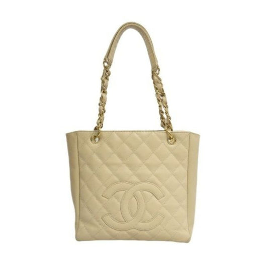 CHANEL Caviar Leather GST Tote Bag, Milk Tea Beige with Gold-Tone Hardware