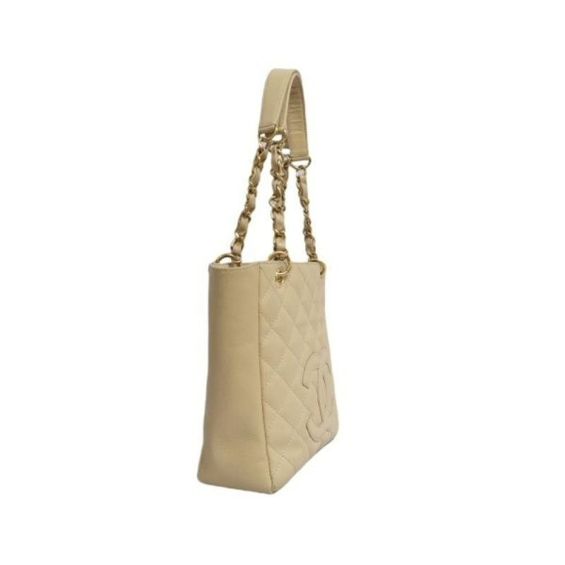 CHANEL Caviar Leather GST Tote Bag, Milk Tea Beige with Gold-Tone Hardware