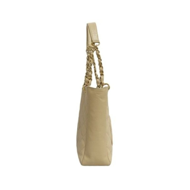 CHANEL Caviar Leather GST Tote Bag, Milk Tea Beige with Gold-Tone Hardware