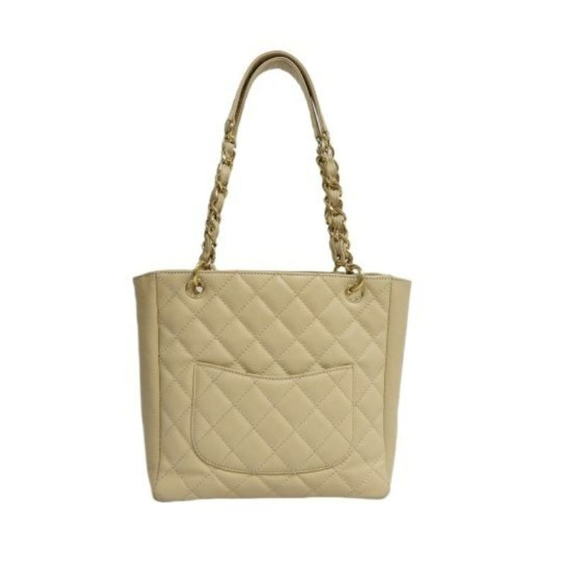 CHANEL Caviar Leather GST Tote Bag, Milk Tea Beige with Gold-Tone Hardware