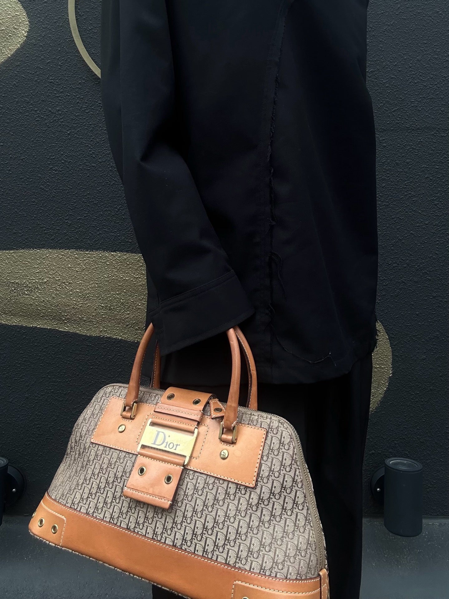 Dior Street Chic Trotter Handbag Brown with Gold Hardware, Dust Bag Included