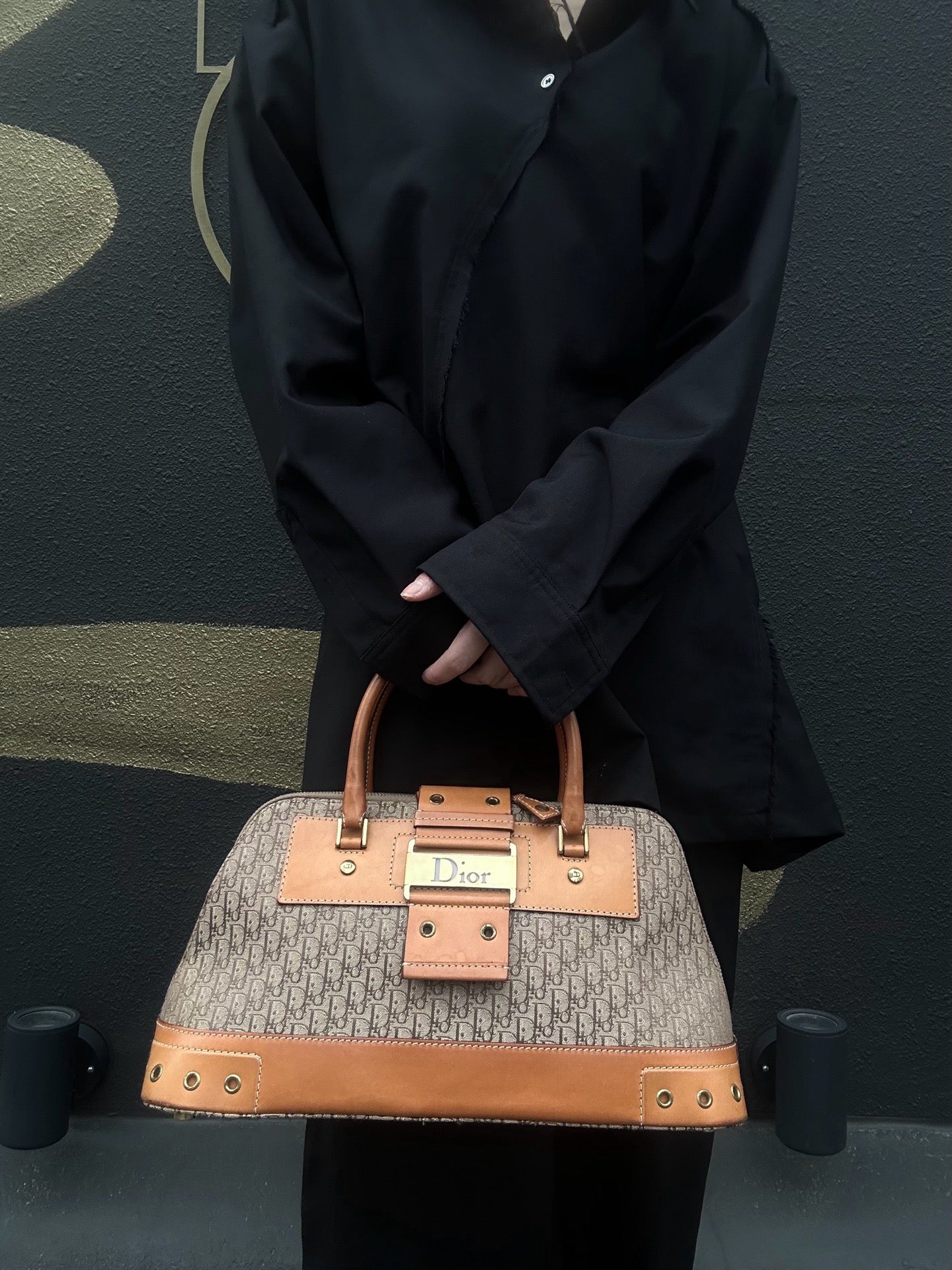 Dior Street Chic Trotter Handbag Brown with Gold Hardware, Dust Bag Included