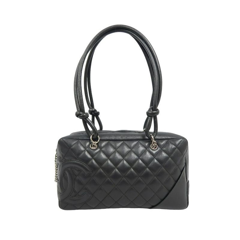 CHANEL Cambon Line Handbag Black CHANEL Black Lambskin Cambon Underarm Bag
