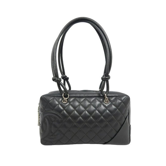 CHANEL Cambon Line Handbag Black CHANEL Black Lambskin Cambon Underarm Bag