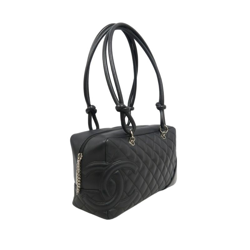 CHANEL Cambon Line Handbag Black CHANEL Black Lambskin Cambon Underarm Bag