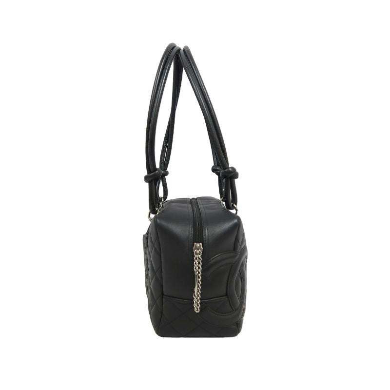 CHANEL Cambon Line Handbag Black CHANEL Black Lambskin Cambon Underarm Bag