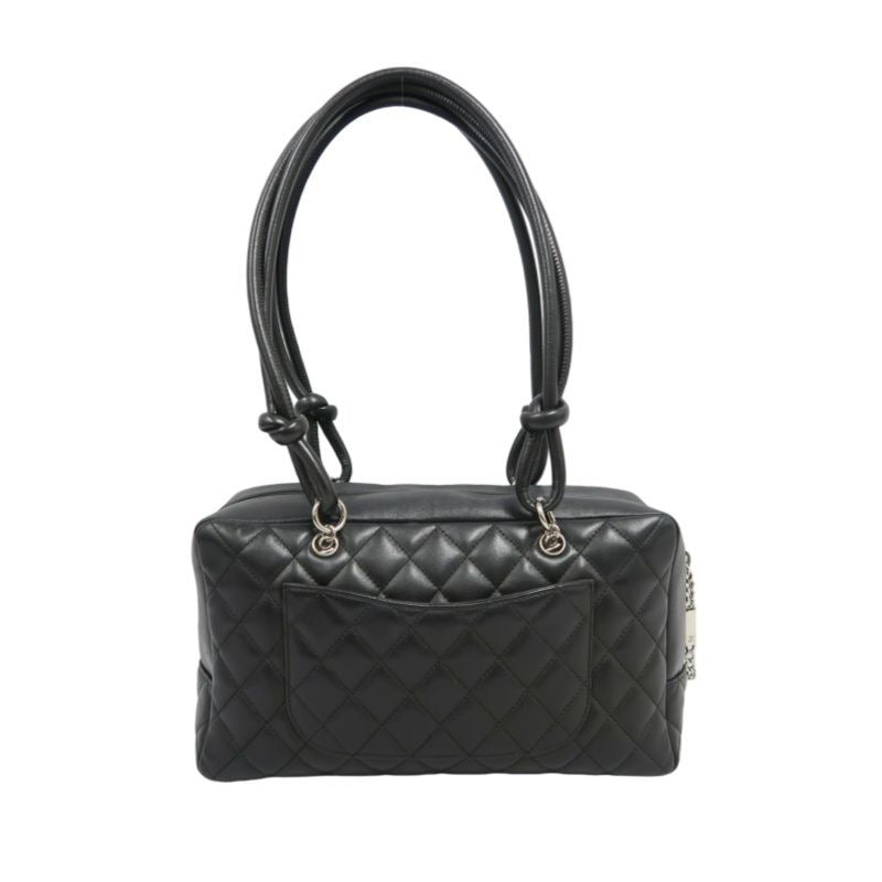CHANEL Cambon Line Handbag Black CHANEL Black Lambskin Cambon Underarm Bag