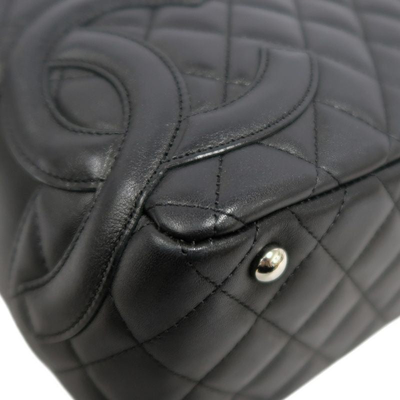 CHANEL Cambon Line Handbag Black CHANEL Black Lambskin Cambon Underarm Bag