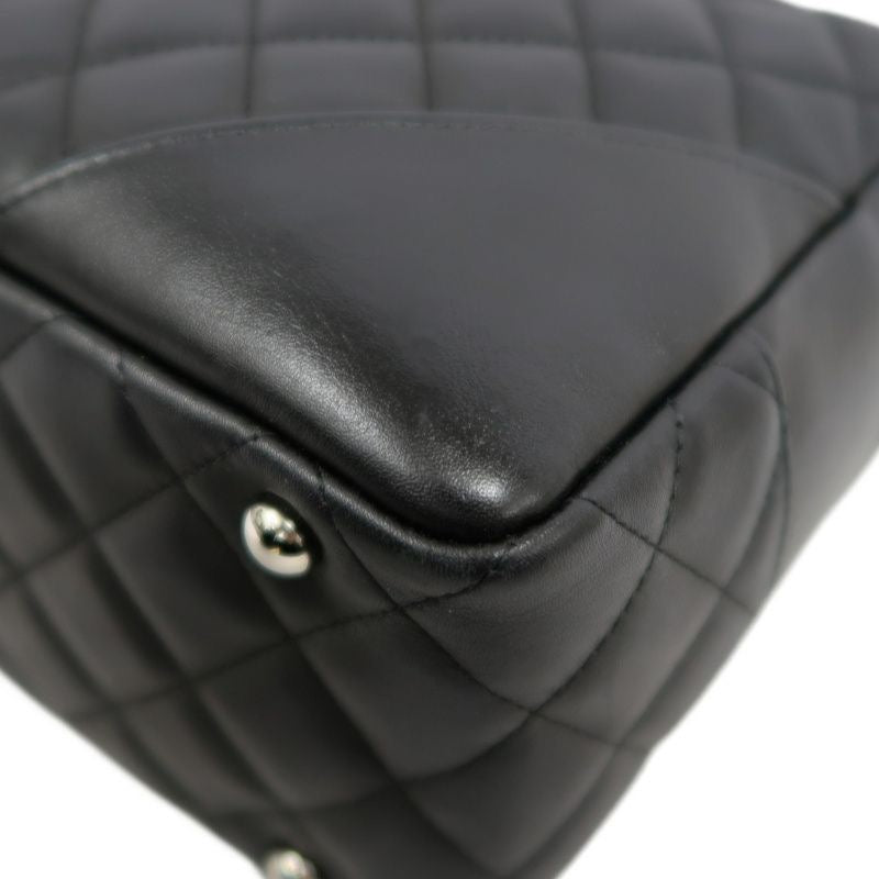 CHANEL Cambon Line Handbag Black CHANEL Black Lambskin Cambon Underarm Bag