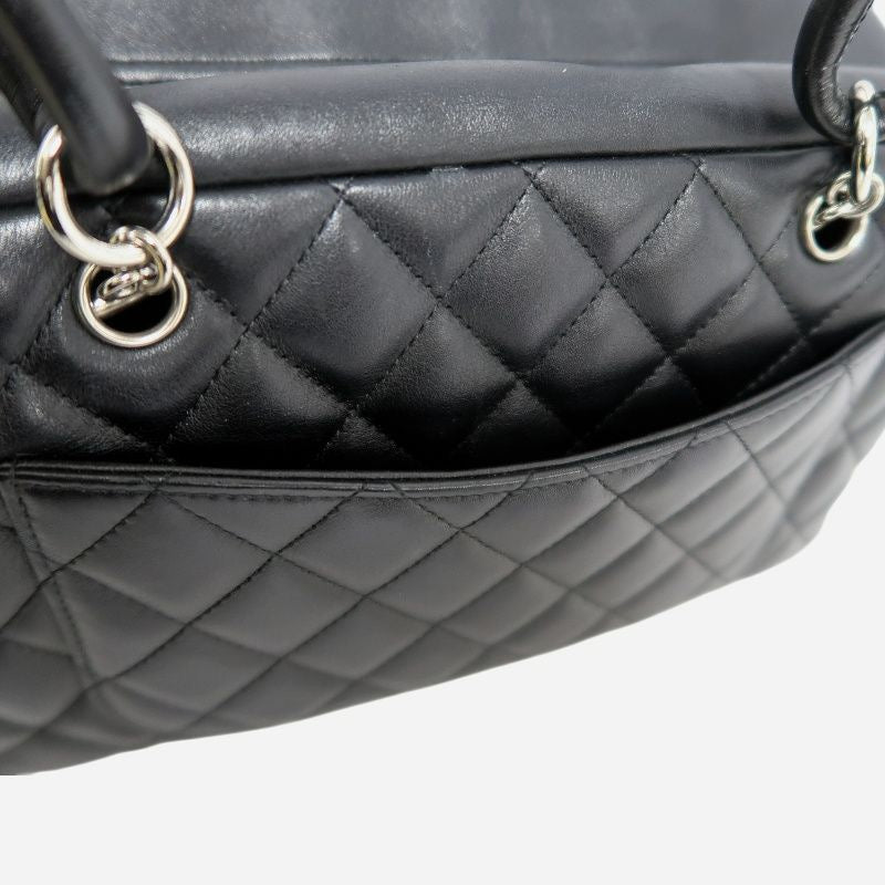 CHANEL Cambon Line Handbag Black CHANEL Black Lambskin Cambon Underarm Bag