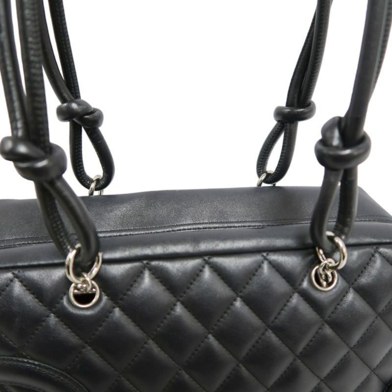 CHANEL Cambon Line Handbag Black CHANEL Black Lambskin Cambon Underarm Bag