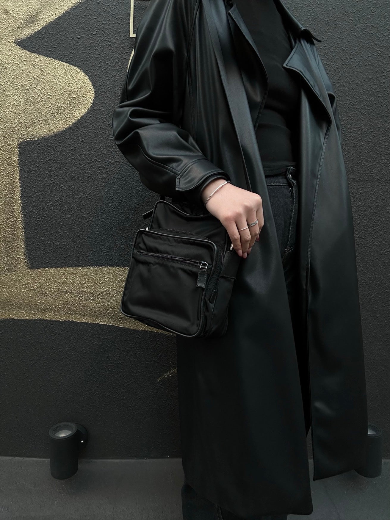 PRADA Shoulder Bag, Nylon Material, Black Color, with Dust Bag