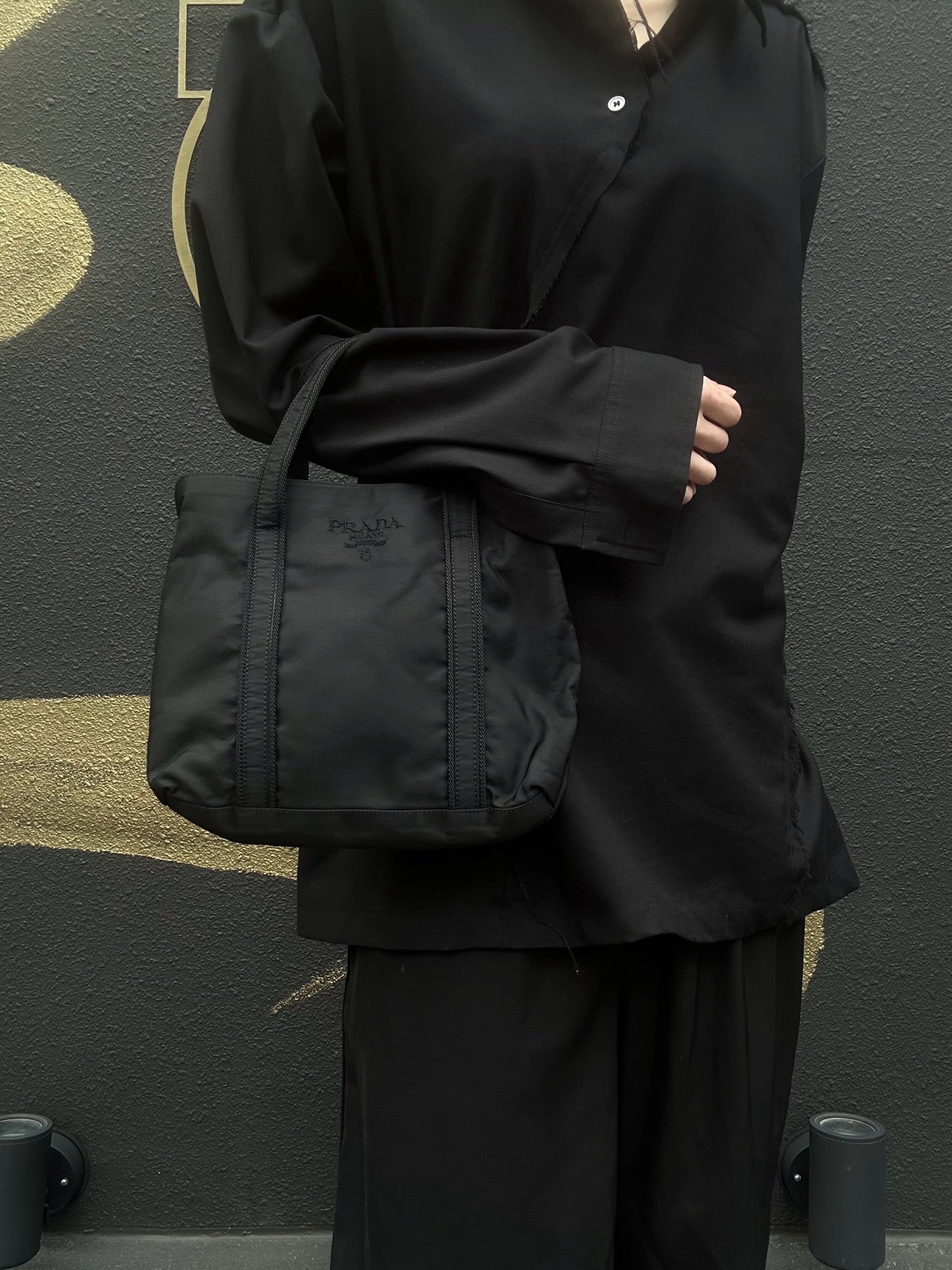 Prada Tote Bag Nylon Black Prada Black Canvas Tote Bag