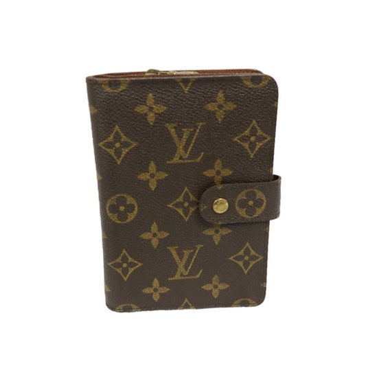 LOUIS VUITTON Monogram Porte Papier Zip Wallet, Brown, PVC Coated Canvas