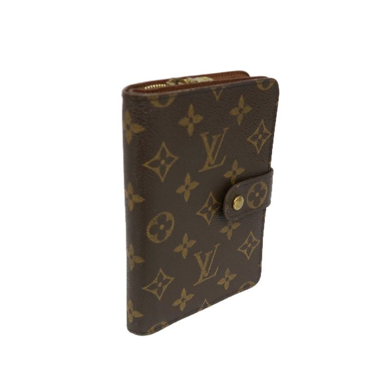 LOUIS VUITTON Monogram Porte Papier Zip Wallet, Brown, PVC Coated Canvas