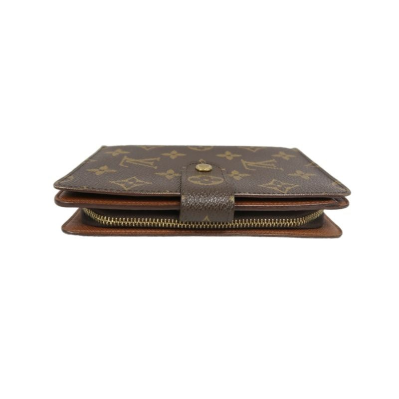LOUIS VUITTON Monogram Porte Papier Zip Wallet, Brown, PVC Coated Canvas