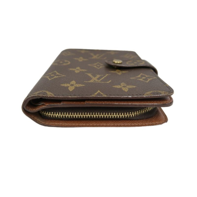 LOUIS VUITTON Monogram Porte Papier Zip Wallet, Brown, PVC Coated Canvas