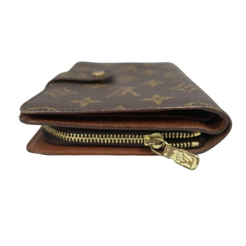 LOUIS VUITTON Monogram Porte Papier Zip Wallet, Brown, PVC Coated Canvas