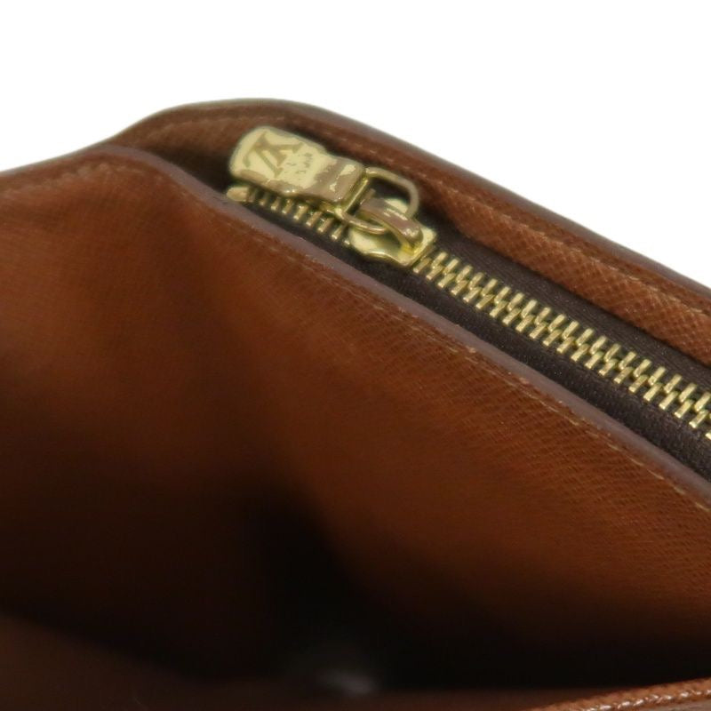 LOUIS VUITTON Monogram Porte Papier Zip Wallet, Brown, PVC Coated Canvas