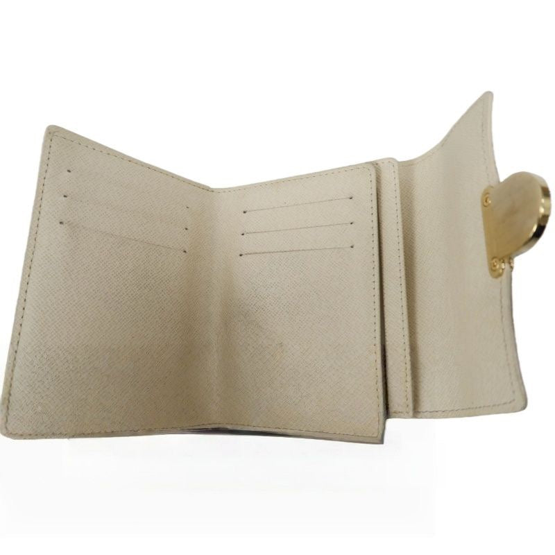 LOUIS VUITTON Portefeuille Koala Wallet, Damier Azur, White, Gold Hardware, With Initials Engraving, Box & Dust Bag