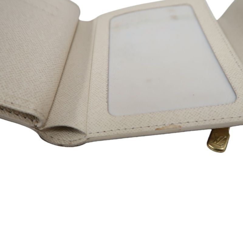 LOUIS VUITTON Portefeuille Koala Wallet, Damier Azur, White, Gold Hardware, With Initials Engraving, Box & Dust Bag
