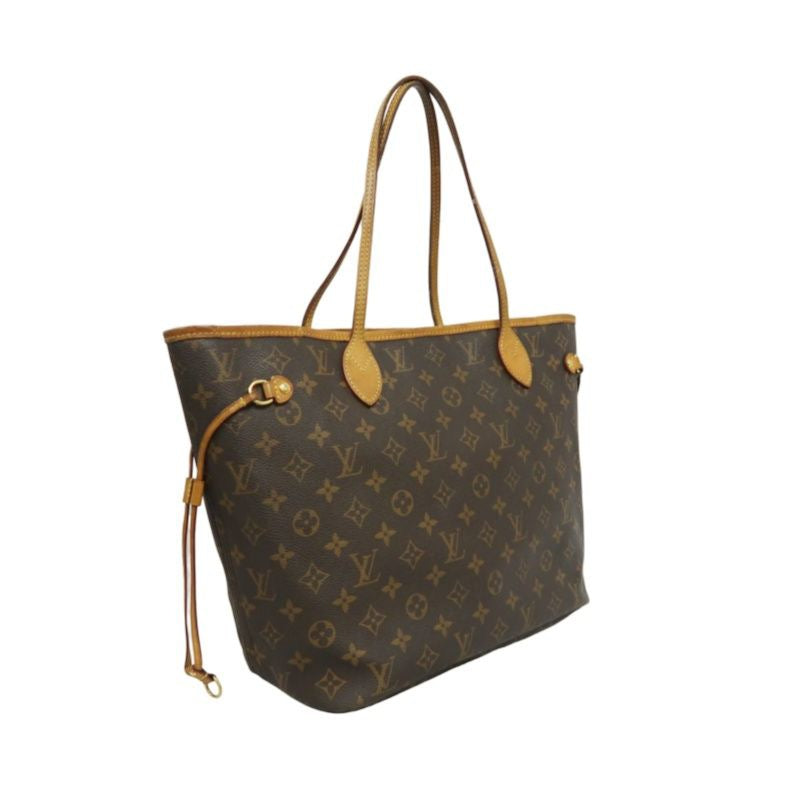LOUIS VUITTON Monogram Neverfull MM Tote Bag, Brown, PVC material, with dust bag