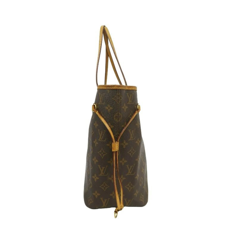 LOUIS VUITTON Monogram Neverfull MM Tote Bag, Brown, PVC material, with dust bag