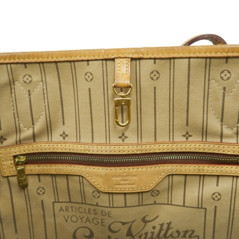 LOUIS VUITTON Monogram Neverfull MM Tote Bag, Brown, PVC material, with dust bag