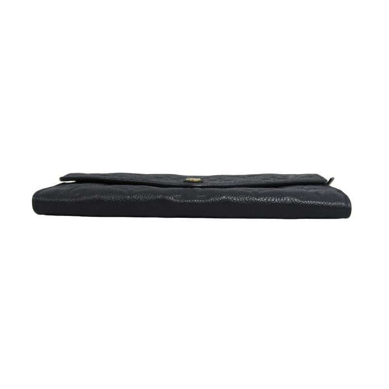 LOUIS VUITTON Portefeuille Curieuse, Empreinte, Long Wallet, Black, Gold Hardware, PVC Material