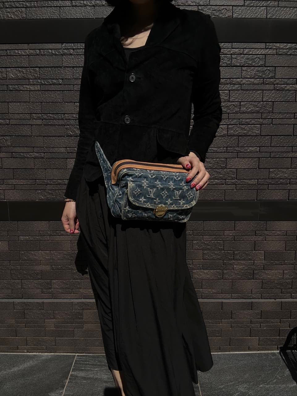 LOUIS VUITTON  Blue Denim Canvas Bumbag, Crossbody Bag