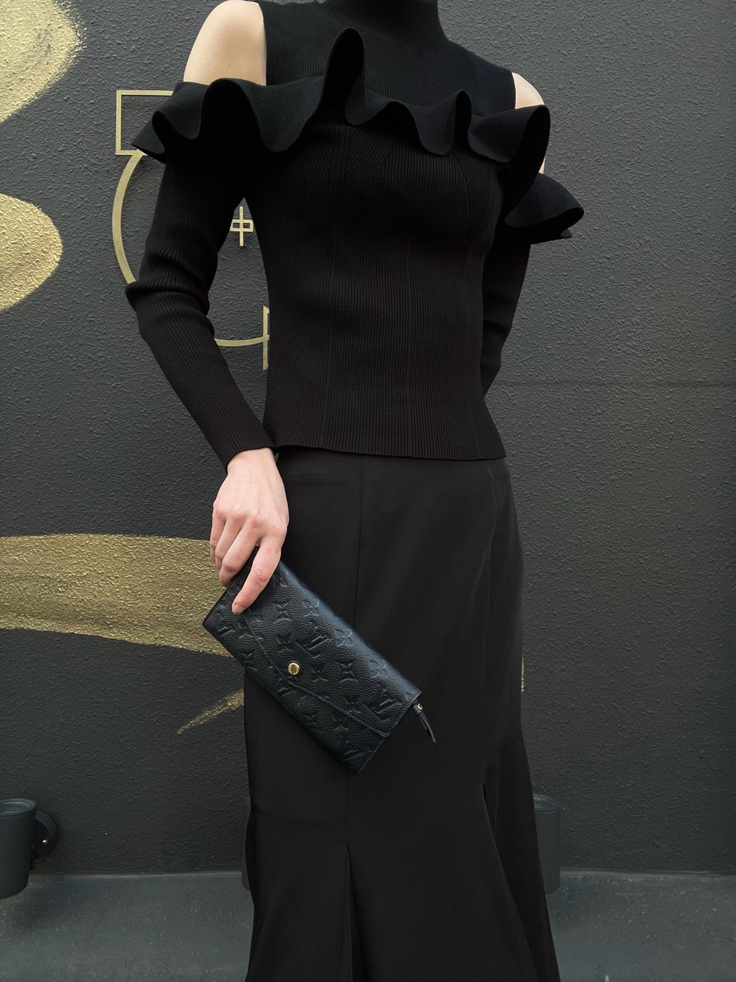 LOUIS VUITTON Portefeuille Curieuse, Empreinte, Long Wallet, Black, Gold Hardware, PVC Material