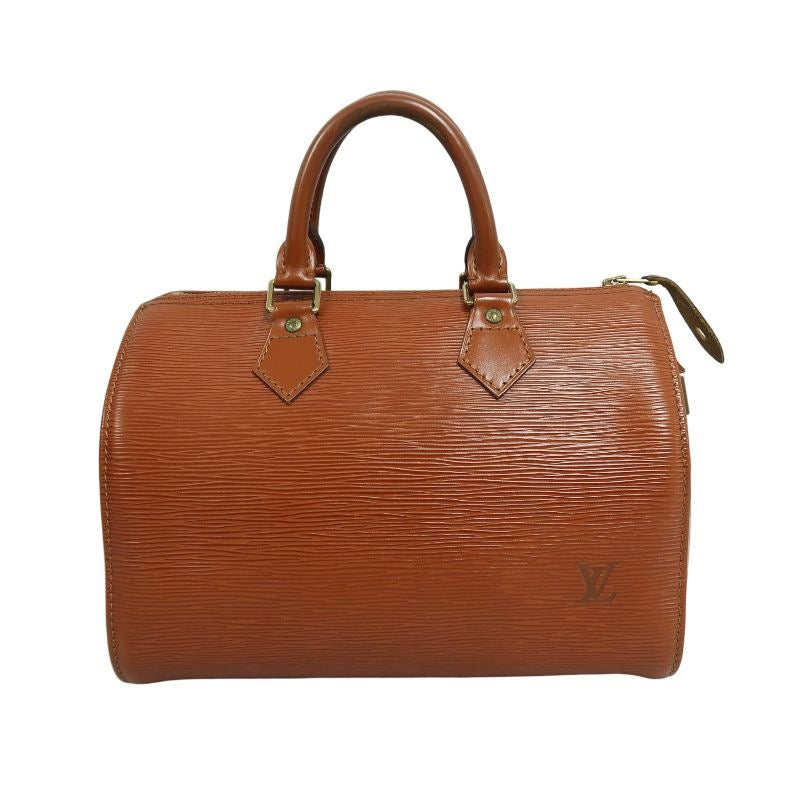 LOUIS VUITTON Speedy 25 Epi Leather Handbag, Brown, with Padlock