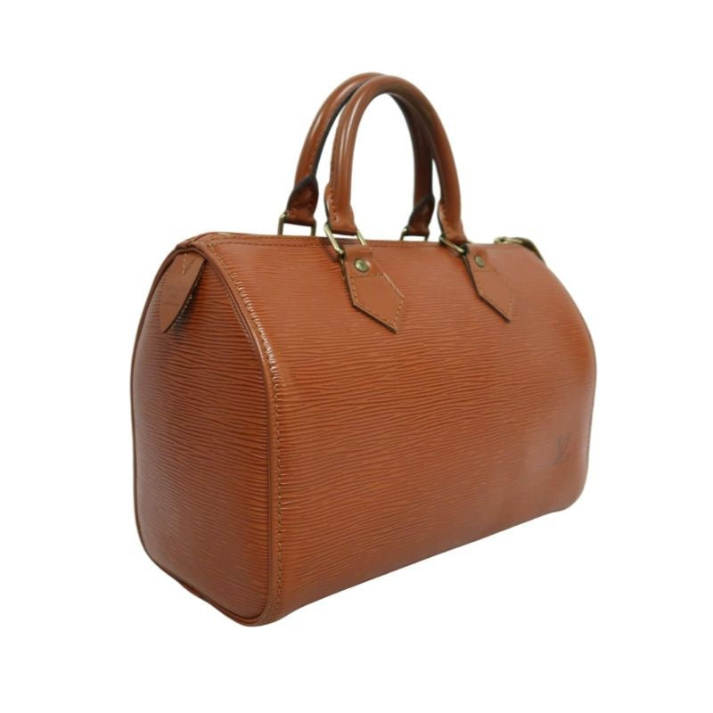 LOUIS VUITTON Speedy 25 Epi Leather Handbag, Brown, with Padlock