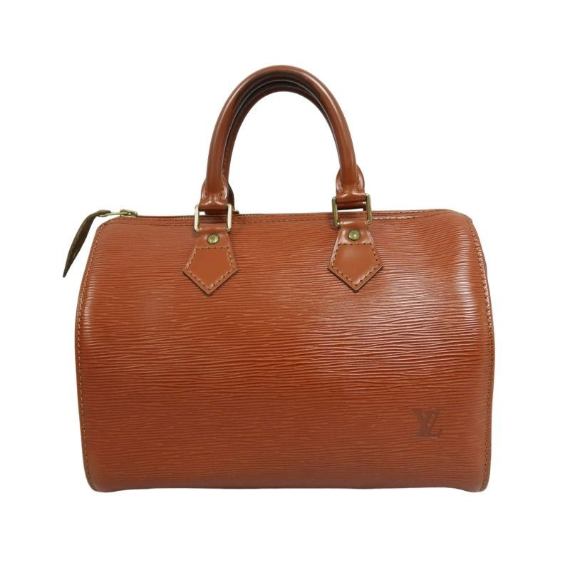 LOUIS VUITTON Speedy 25 Epi Leather Handbag, Brown, with Padlock