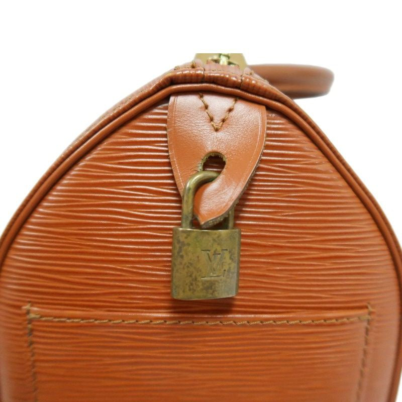 LOUIS VUITTON Speedy 25 Epi Leather Handbag, Brown, with Padlock