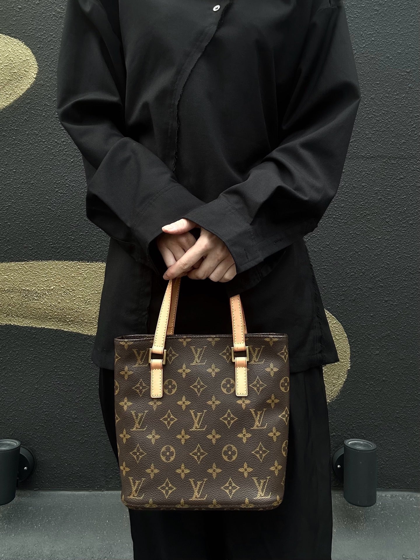 LOUIS VUITTON Monogram Vivian PM Handbag, Brown, PVC Material