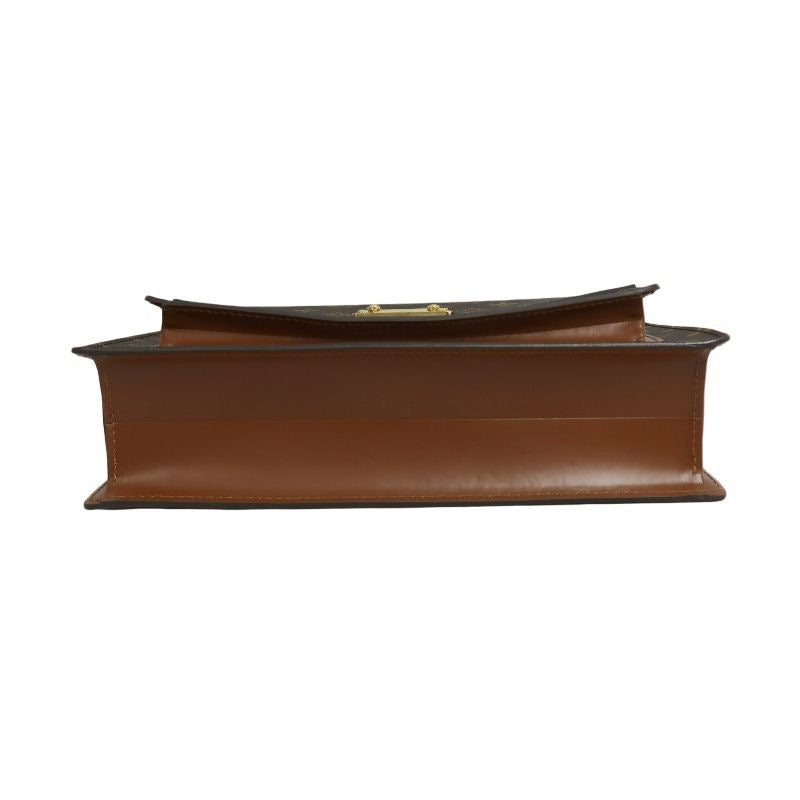 LOUIS VUITTON Monceau 28 Monogram Handbag, Brown, Gold Hardware, with Shoulder Strap and Two Keys, PVC Material