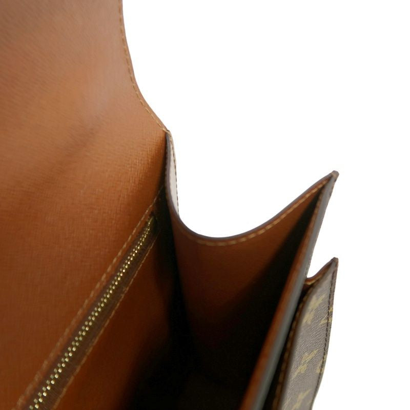 LOUIS VUITTON Monceau 28 Monogram Handbag, Brown, Gold Hardware, with Shoulder Strap and Two Keys, PVC Material