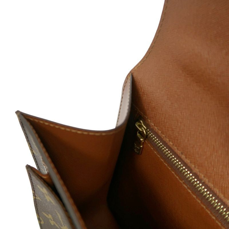 LOUIS VUITTON Monceau 28 Monogram Handbag, Brown, Gold Hardware, with Shoulder Strap and Two Keys, PVC Material