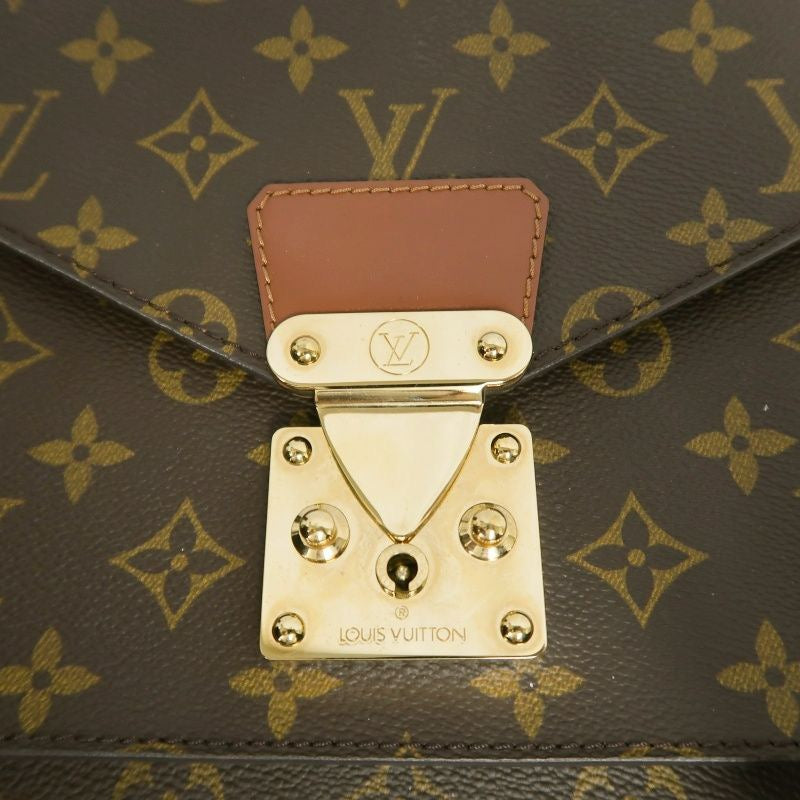LOUIS VUITTON Monceau 28 Monogram Handbag, Brown, Gold Hardware, with Shoulder Strap and Two Keys, PVC Material
