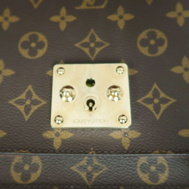 LOUIS VUITTON Monceau 28 Monogram Handbag, Brown, Gold Hardware, with Shoulder Strap and Two Keys, PVC Material