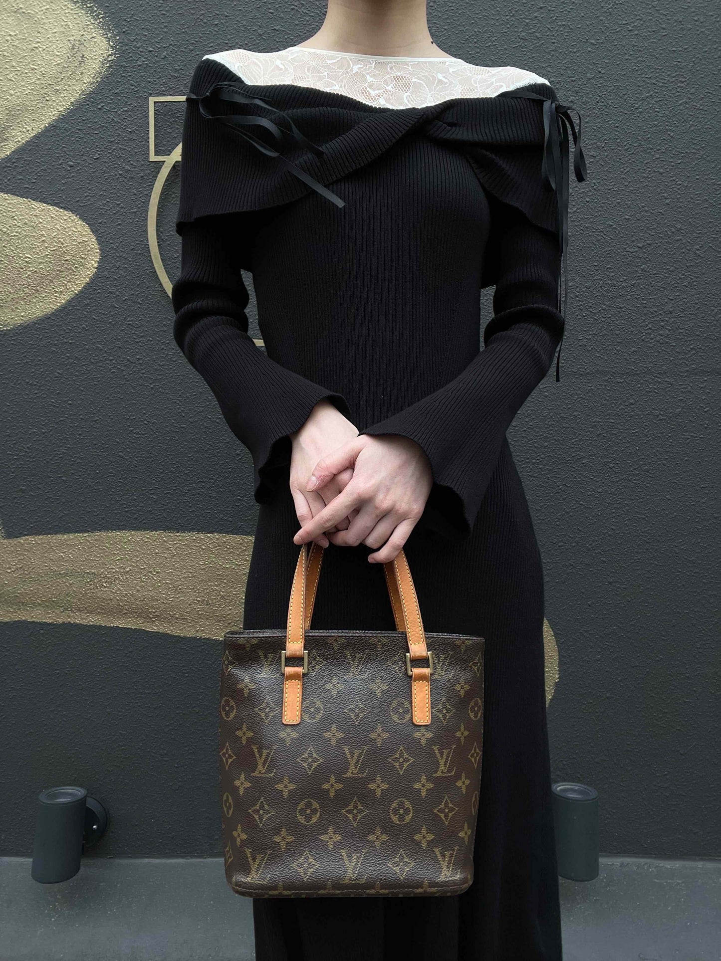 LOUIS VUITTON Monogram Vivian PM Handbag, Brown, PVC Material