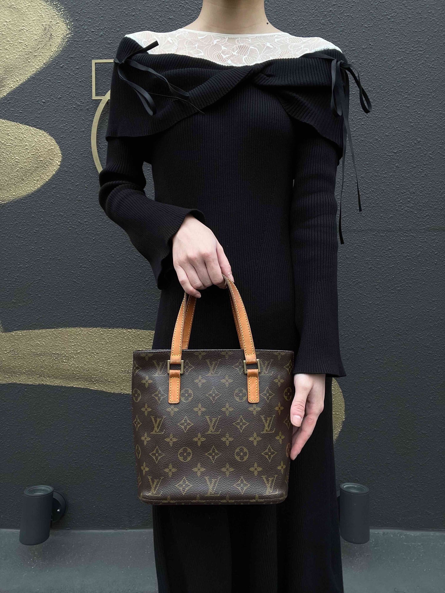 LOUIS VUITTON Monogram Vivian PM Handbag, Brown, PVC Material