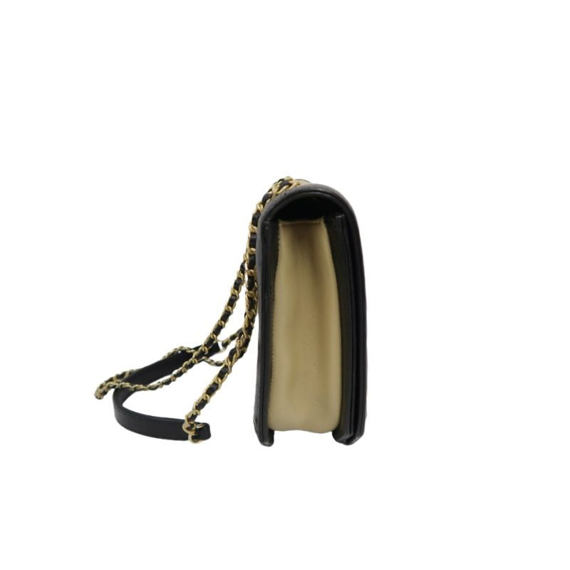 Chanel Matelasse Lambskin Beige/Black Crossbody Bag