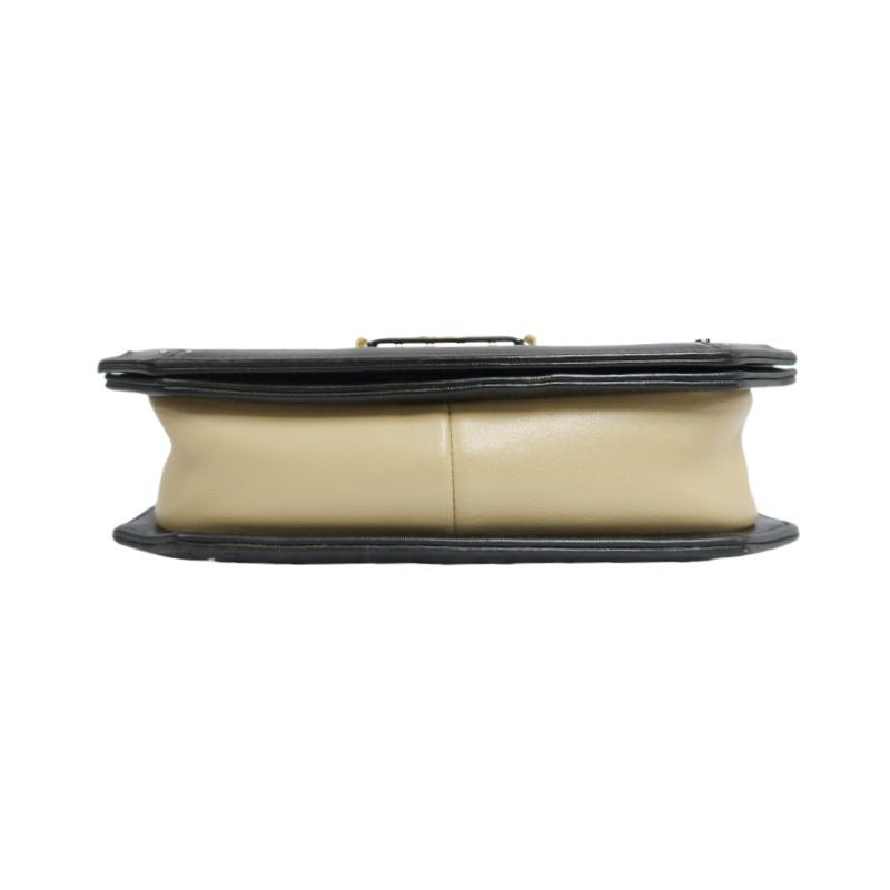 Chanel Matelasse Lambskin Beige/Black Crossbody Bag