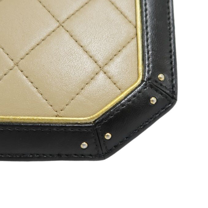 Chanel Matelasse Lambskin Beige/Black Crossbody Bag