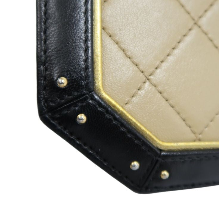 Chanel Matelasse Lambskin Beige/Black Crossbody Bag