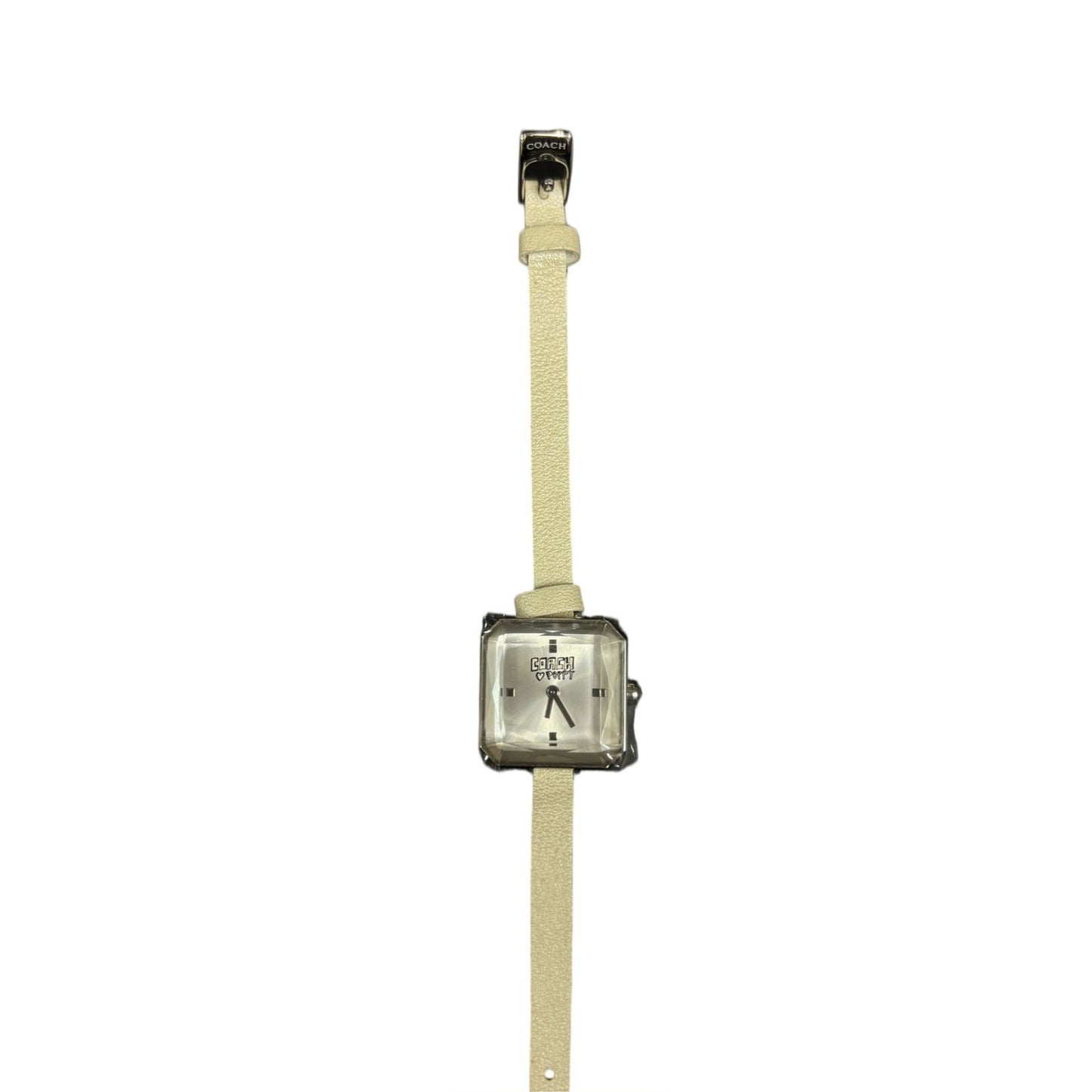 COACH Watch, White Strap, With Box, Quartz Silver Dial CA.52.7.14.0492 SS / Leather Puppy 8.913.200