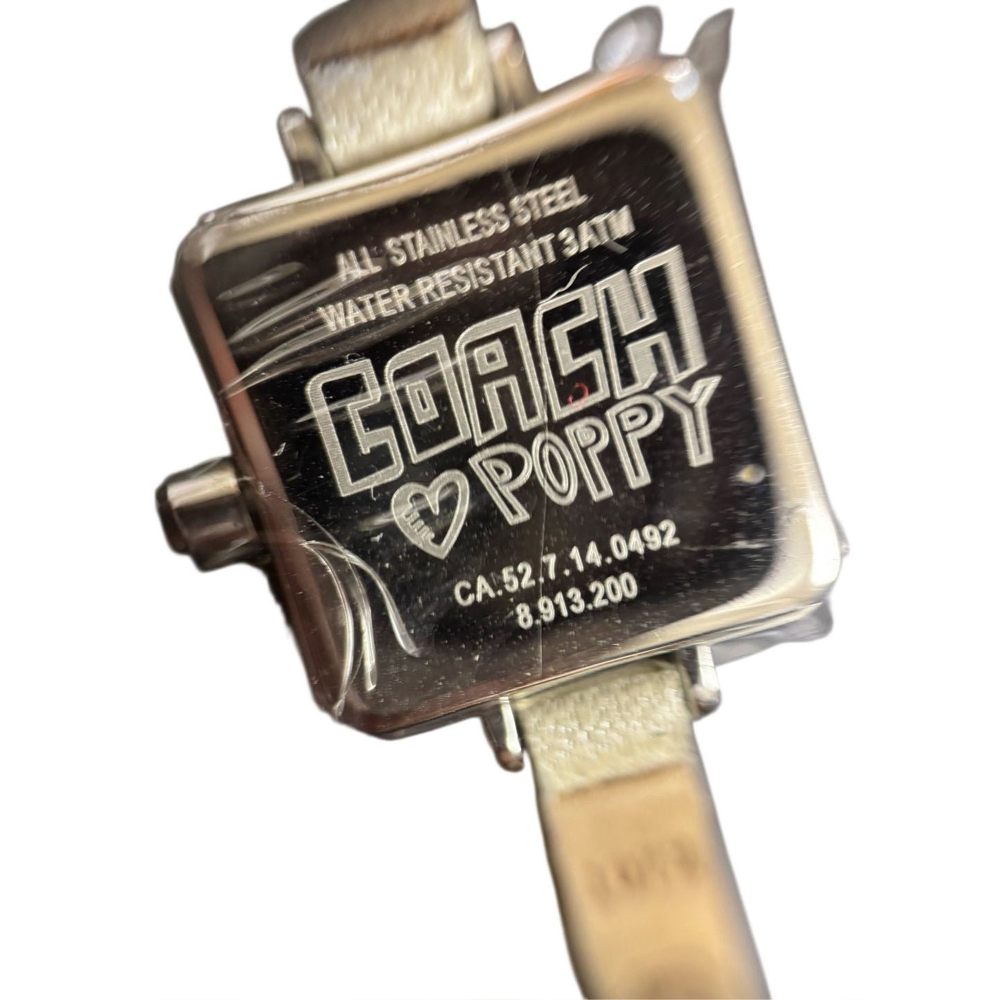 COACH Watch, White Strap, With Box, Quartz Silver Dial CA.52.7.14.0492 SS / Leather Puppy 8.913.200