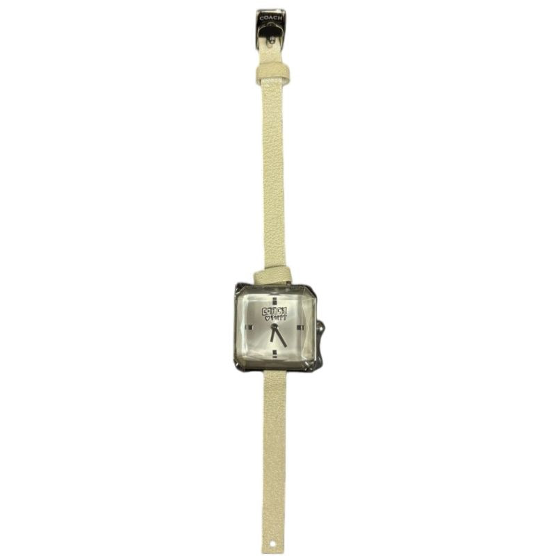 COACH Watch, White Strap, With Box, Quartz Silver Dial CA.52.7.14.0492 SS / Leather Puppy 8.913.200